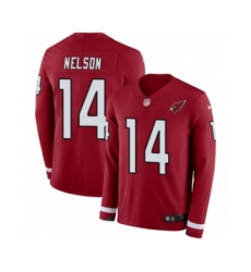 Youth Nike Arizona Cardinals #14 J.J. Nelson Limited Red Therma Long Sleeve NFL Jersey