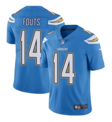 Men's Nike Los Angeles Chargers #14 Dan Fouts Electric Blue Alternate Vapor Untouchable Limited Player NFL Jersey