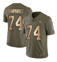 Men's Nike Arizona Cardinals #74 D.J. Humphries Limited Olive/Gold 2017 Salute to Service NFL Jersey