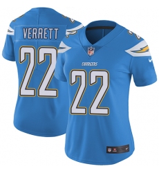 Women's Nike Los Angeles Chargers #22 Jason Verrett Electric Blue Alternate Vapor Untouchable Limited Player NFL Jersey