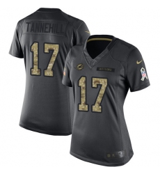 Women's Nike Miami Dolphins #17 Ryan Tannehill Limited Black 2016 Salute to Service NFL Jersey