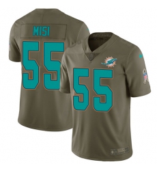 Youth Nike Miami Dolphins #55 Koa Misi Limited Olive 2017 Salute to Service NFL Jersey