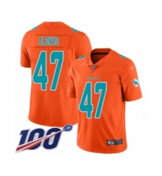 Men's Miami Dolphins #47 Kiko Alonso Limited Orange Inverted Legend 100th Season Football Jersey