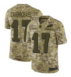 Men's Nike Philadelphia Eagles #17 Harold Carmichael Limited Camo 2018 Salute to Service NFL Jersey