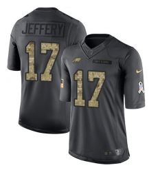 Men's Nike Philadelphia Eagles #17 Alshon Jeffery Limited Black 2016 Salute to Service NFL Jersey