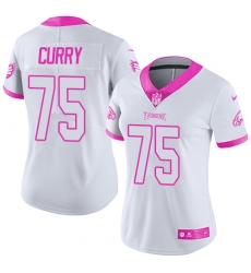 Women's Nike Philadelphia Eagles #75 Vinny Curry Limited White/Pink Rush Fashion NFL Jersey