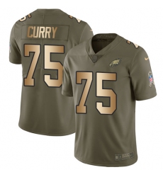 Youth Nike Philadelphia Eagles #75 Vinny Curry Limited Olive/Gold 2017 Salute to Service NFL Jersey