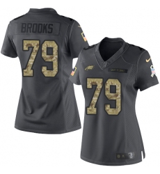 Women's Nike Philadelphia Eagles #79 Brandon Brooks Limited Black 2016 Salute to Service NFL Jersey