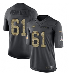 Men's Nike Philadelphia Eagles #61 Stefen Wisniewski Limited Black 2016 Salute to Service NFL Jersey