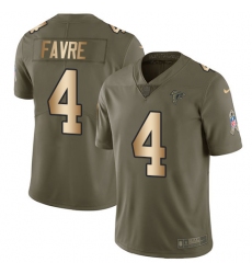Youth Nike Atlanta Falcons #4 Brett Favre Limited Olive/Gold 2017 Salute to Service NFL Jersey