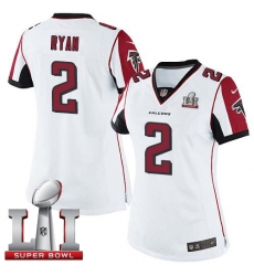 Women's Nike Atlanta Falcons #2 Matt Ryan White Super Bowl LI 51 Vapor Untouchable Limited Player NFL Jersey