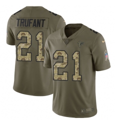 Men's Nike Atlanta Falcons #21 Desmond Trufant Limited Olive/Camo 2017 Salute to Service NFL Jersey