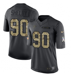 Youth Nike Atlanta Falcons #90 Derrick Shelby Limited Black 2016 Salute to Service NFL Jersey