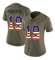 Women's Nike Atlanta Falcons #19 Andre Roberts Limited Olive/USA Flag 2017 Salute to Service NFL Jersey