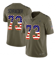 Men's Nike Atlanta Falcons #73 Ryan Schraeder Limited Olive/USA Flag 2017 Salute to Service NFL Jersey