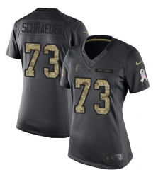 Women's Nike Atlanta Falcons #73 Ryan Schraeder Limited Black 2016 Salute to Service NFL Jersey