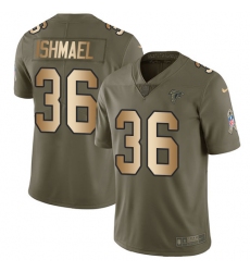 Youth Nike Atlanta Falcons #36 Kemal Ishmael Limited Olive/Gold 2017 Salute to Service NFL Jersey