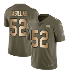 Youth Nike New York Giants #52 Jonathan Casillas Limited Olive/Gold 2017 Salute to Service NFL Jersey
