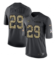 Youth Nike New York Jets #29 Bilal Powell Limited Black 2016 Salute to Service NFL Jersey