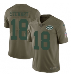 Men's Nike New York Jets #18 ArDarius Stewart Limited Olive 2017 Salute to Service NFL Jersey