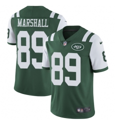 Men's Nike New York Jets #89 Jalin Marshall Green Team Color Vapor Untouchable Limited Player NFL Jersey