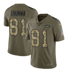 Men's Nike New York Jets #81 Quincy Enunwa Limited Olive/Camo 2017 Salute to Service NFL Jersey