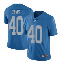 Men's Nike Detroit Lions #40 Jarrad Davis Limited Blue Alternate Vapor Untouchable NFL Jersey
