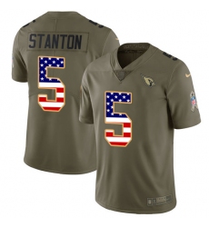 Men's Nike Arizona Cardinals #5 Drew Stanton Limited Olive/USA Flag 2017 Salute to Service NFL Jersey