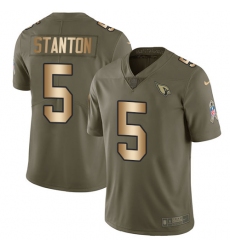 Youth Nike Arizona Cardinals #5 Drew Stanton Limited Olive/Gold 2017 Salute to Service NFL Jersey