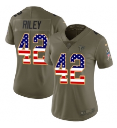 Women's Nike Atlanta Falcons #42 Duke Riley Limited Olive/USA Flag 2017 Salute to Service NFL Jersey