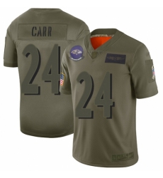 Youth Baltimore Ravens #24 Brandon Carr Limited Camo 2019 Salute to Service Football Jersey
