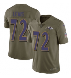 Youth Nike Baltimore Ravens #72 Alex Lewis Limited Olive 2017 Salute to Service NFL Jersey
