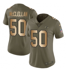 Women's Nike Baltimore Ravens #50 Albert McClellan Limited Olive/Gold Salute to Service NFL Jersey