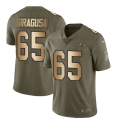 Youth Nike Baltimore Ravens #65 Nico Siragusa Limited Olive/Gold Salute to Service NFL Jersey
