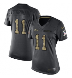 Women's Nike Baltimore Ravens #11 Breshad Perriman Limited Black 2016 Salute to Service NFL Jersey