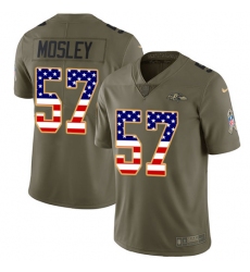Men's Nike Baltimore Ravens #57 C.J. Mosley Limited Olive/USA Flag Salute to Service NFL Jersey