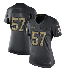 Women's Nike Baltimore Ravens #57 C.J. Mosley Limited Black 2016 Salute to Service NFL Jersey