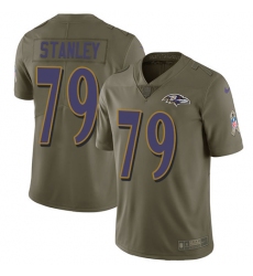 Youth Nike Baltimore Ravens #79 Ronnie Stanley Limited Olive 2017 Salute to Service NFL Jersey
