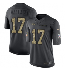Men's Nike Baltimore Ravens #17 Mike Wallace Limited Black 2016 Salute to Service NFL Jersey