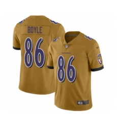 Youth Baltimore Ravens #86 Nick Boyle Limited Gold Inverted Legend Football Jersey