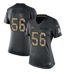 Women's Nike Baltimore Ravens #56 Tim Williams Limited Black 2016 Salute to Service NFL Jersey