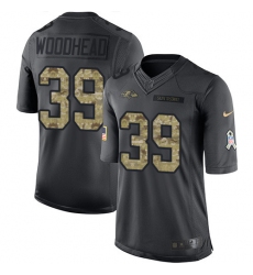 Men's Nike Baltimore Ravens #39 Danny Woodhead Limited Black 2016 Salute to Service NFL Jersey
