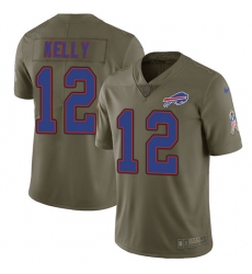 Youth Nike Buffalo Bills #12 Jim Kelly Limited Olive 2017 Salute to Service NFL Jersey