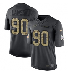 Men's Nike Buffalo Bills #90 Shaq Lawson Limited Black 2016 Salute to Service NFL Jersey