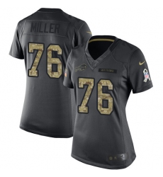 Women's Nike Buffalo Bills #76 John Miller Limited Black 2016 Salute to Service NFL Jersey