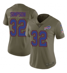 Women's Nike Buffalo Bills #32 O. J. Simpson Limited Olive 2017 Salute to Service NFL Jersey