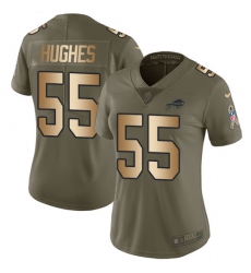 Women's Nike Buffalo Bills #55 Jerry Hughes Limited Olive/Gold 2017 Salute to Service NFL Jersey