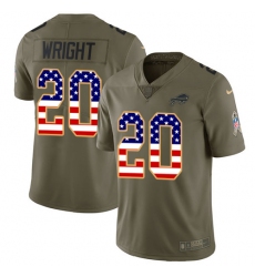 Men's Nike Buffalo Bills #20 Shareece Wright Limited Olive/USA Flag 2017 Salute to Service NFL Jersey