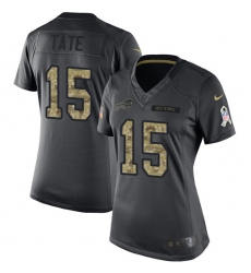 Women's Nike Buffalo Bills #15 Brandon Tate Limited Black 2016 Salute to Service NFL Jersey