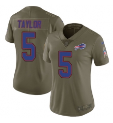 Women's Nike Buffalo Bills #5 Tyrod Taylor Limited Olive 2017 Salute to Service NFL Jersey